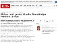 Bild zum Artikel: Kleiner Held, großes Wunder: Neunjähriger reanimiert Bruder