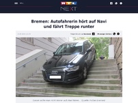 Bild zum Artikel: Bremen: Autofahrerin hört auf Navi und fährt Treppe runter