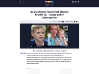 Bild zum Artikel: Neunjähriger reanimiert kleinen Bruder (2) - Junge außer Lebensgefahr
