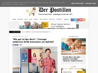 Bild zum Artikel: 'Wie geil ist das denn!': Teenager entdecken Selfie-Automaten am Bahnhof