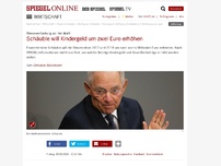 Bild zum Artikel: Steuerentlastung vor der Wahl: Schäuble will Kindergeld um zwei Euro erhöhen