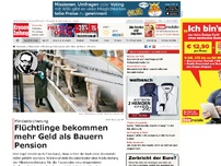 Bild zum Artikel: Flüchtlinge erhalten mehr Geld als Bauern Pension