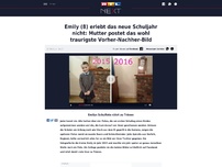 Bild zum Artikel: Emily (8) erlebt das neue Schuljahr nicht: Mutter postet das wohl traurigste Vorher-Nachher-Bild