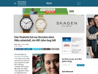 Bild zum Artikel: Eine Studentin hat aus Versehen einen Akku entwickelt, der 400 Jahre lang hält