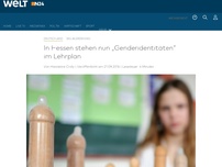 Bild zum Artikel: Sexualerziehung: In Hessen stehen nun 'Genderidentitäten' im Lehrplan