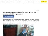 Bild zum Artikel: Die 30 faulsten Menschen der Welt. Nr. 29 hat mich zum Brüllen gebracht.