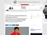 Bild zum Artikel: Wagenknecht: „„Die Linke ist nicht die Partei des schwachen Staates““