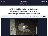 Bild zum Artikel: A7 bei Heidenheim: Unbekannte schleudern Stein auf Fahrbahn - vierköpfige Familie schwer verletzt