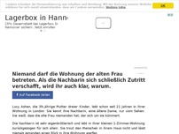 Bild zum Artikel: Niemand darf die Wohnung der alten Frau betreten. Als die Nachbarin sich schließlich Zutritt verschafft, wird ihr auch klar, warum.