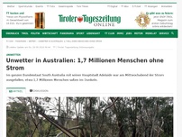 Bild zum Artikel: Unwetter in Australien: 1,7 Millionen Menschen ohne Strom