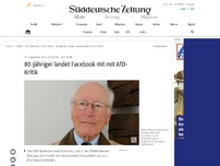 Bild zum Artikel: 80-Jähriger landet Facebook-Hit mit AfD-Kritik