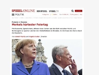 Bild zum Artikel: Proteste in Dresden: Merkels härtester Feiertag