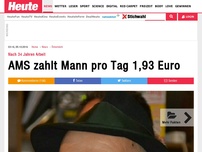 Bild zum Artikel: Nach 34 Jahren Arbeit: AMS zahlt Mann pro Tag 1,93 Euro