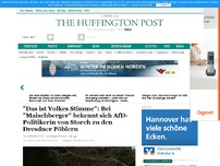 Bild zum Artikel: 'Das ist Volkes Stimme': Bei 'Maischberger' bekannte sich AfD-Politikerin Beatrix von Storch zu den Dresdner Pöblern