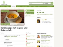 Bild zum Artikel: Kürbissuppe mit Ingwer und Kokosmilch