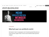 Bild zum Artikel: Flüchtlingspolitik: Merkel war es wirklich nicht