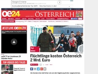 Bild zum Artikel: Flüchtlinge kosten Österreich 2 Mrd. Euro