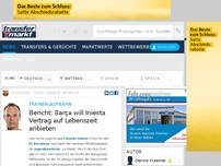 Bild zum Artikel: Trainerlaufbahn | Bericht: Barça will Iniesta Vertrag auf Lebenszeit anbieten