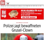 Bild zum Artikel: Jetzt kommen sie nach NRW - Polizei jagt bewaffneten Grusel-Clown