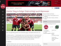 Bild zum Artikel: Vierter Sieg in Folge: Club schlägt auch Hannover