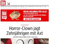 Bild zum Artikel: Schock in München - Horror-Clown jagt Zehnjährigen mit Axt