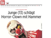 Bild zum Artikel: Fast 200 Vorfälle in NRW - Junge (13) schlägt Horror-Clown mit Hammer