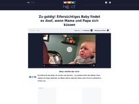 Bild zum Artikel: Zu goldig! Eifersüchtiges Baby findet es doof, wenn Mama und Papa sich küssen