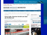 Bild zum Artikel: Coca Cola: Gewinn bricht um fast ein Drittel ein