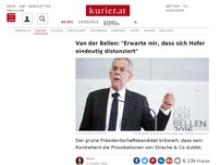 Bild zum Artikel: Van der Bellen: 'Erwarte mir, dass sich Hofer eindeutig distanziert'