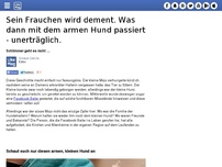 Bild zum Artikel: Sein Frauchen wird dement. Was dann mit dem armen Hund passiert - unerträglich.