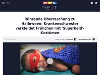Bild zum Artikel: Rührende Überraschung zu Halloween: Krankenschwester verkleidet Frühchen mit 'Superheld'-Kostümen