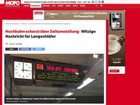 Bild zum Artikel: Hochbahn scherzt über Zeitumstellung: Witzige Nachricht für Langschläfer