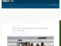 Bild zum Artikel: 'Die Tür ist zu': Australien will lebenslanges Einreiseverbot für Flüchtlinge
