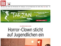 Bild zum Artikel: Halloween-Drama in Essen - Horror-Clown sticht auf Jugendlichen ein