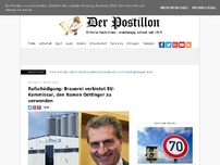 Bild zum Artikel: Rufschädigung: Brauerei verbietet EU-Kommissar, den Namen Oettinger zu verwenden
