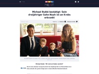 Bild zum Artikel: Michael Bublé: Sein Sohn Noah (3) soll Krebs haben