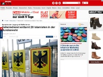 Bild zum Artikel: Sie wollen den Umgang mit Waffen lernen  - Geheimdienst enttarnt 20 Islamisten in der Bundeswehr