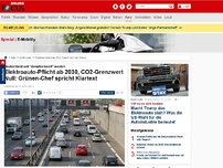 Bild zum Artikel: Deutschland soll 'dekarbonisiert' werden - Elektroauto-Pflicht ab 2030, CO2-Grenzwert Null: Grünen-Chef spricht Klartext