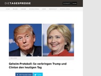 Bild zum Artikel: Geheim-Protokoll: So verbringen Trump und Clinton den heutigen Tag