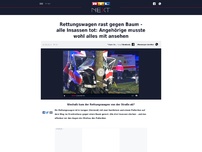 Bild zum Artikel: Rettungswagen rast gegen Baum - alle Insassen tot: Angehörige musste wohl alles mit ansehen