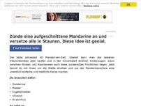 Bild zum Artikel: Zünde eine aufgeschnittene Mandarine an und versetze alle in Staunen. Diese Idee ist genial.