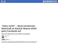 Bild zum Artikel: 'Gehe nicht!' - diese emotionale Hommage an Barack Obama wühlt ganz Facebook auf.