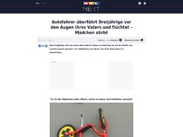 Bild zum Artikel: Autofahrer überfährt Dreijährige vor den Augen ihres Vaters und flüchtet - Mädchen stirbt