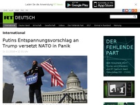 Bild zum Artikel: Putins Entspannungsvorschlag an Trump versetzt NATO in Panik