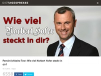 Bild zum Artikel: Persönlichkeits-Test: Wie viel Norbert Hofer steckt in dir?