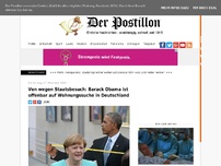 Bild zum Artikel: Von wegen Staatsbesuch: Barack Obama ist offenbar auf Wohnungssuche in Deutschland