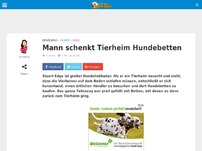 Bild zum Artikel: Mann schenkt Tierheim Hundebetten