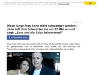 Bild zum Artikel: Diese junge Frau kann nicht schwanger werden, dann ruft ihre Schwester sie um 22 Uhr an und sagt: „Lass uns ein Baby bekommen!“