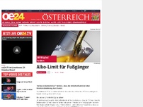 Bild zum Artikel: Alko-Limit für Fußgänger