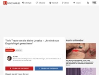 Bild zum Artikel: Tiefe Trauer um die kleine Jessica – „Ihr sind nun Engelsflügel gewachsen“